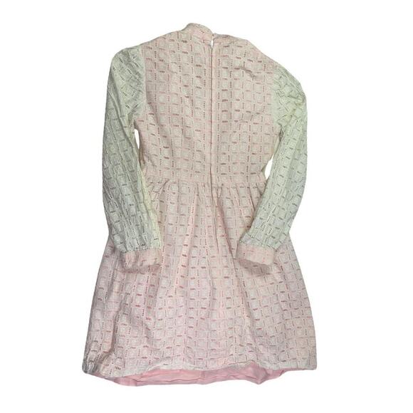 70s vintage prairie dress pink white lace victorian - Picture 2 of 4